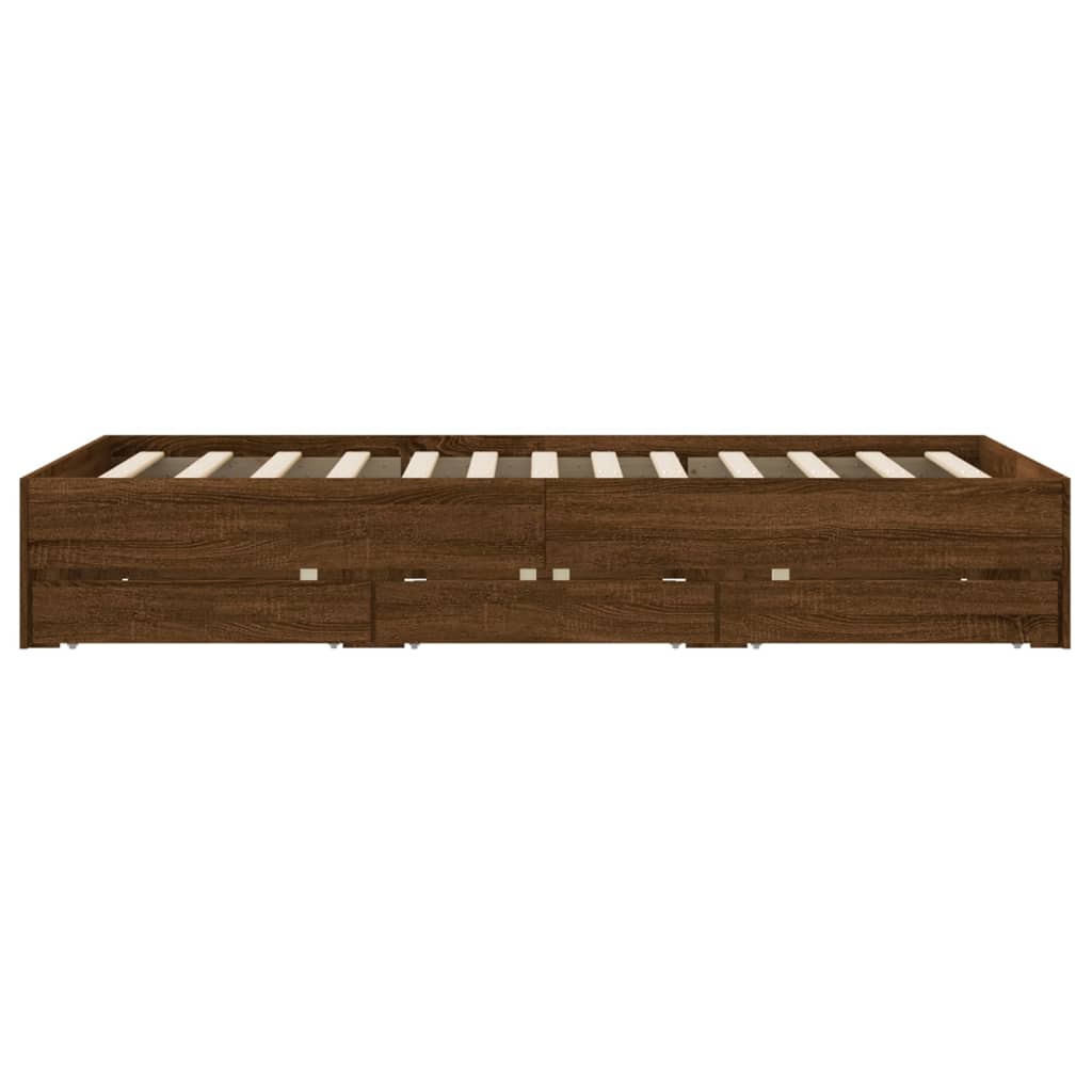 Giroletto Cassetti Rovere Marrone 135x190 cm Legno Multistrato | homemem39