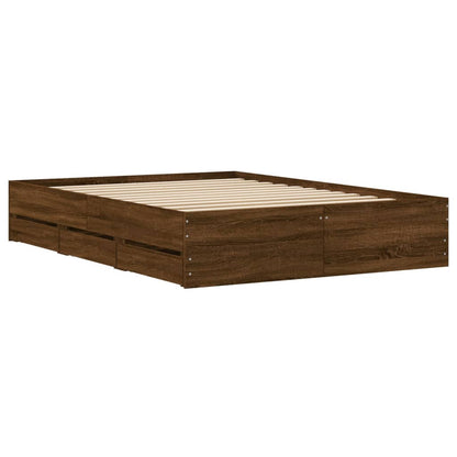 Giroletto Cassetti Rovere Marrone 135x190 cm Legno Multistrato | homemem39