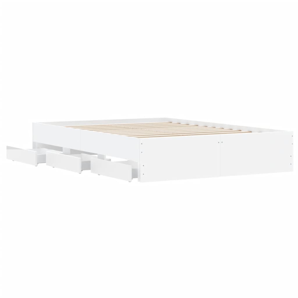 Giroletto con Cassetti Bianco 120x190 cm in Legno Multistrato | homemem39