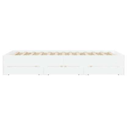 Giroletto con Cassetti Bianco 120x190 cm in Legno Multistrato | homemem39