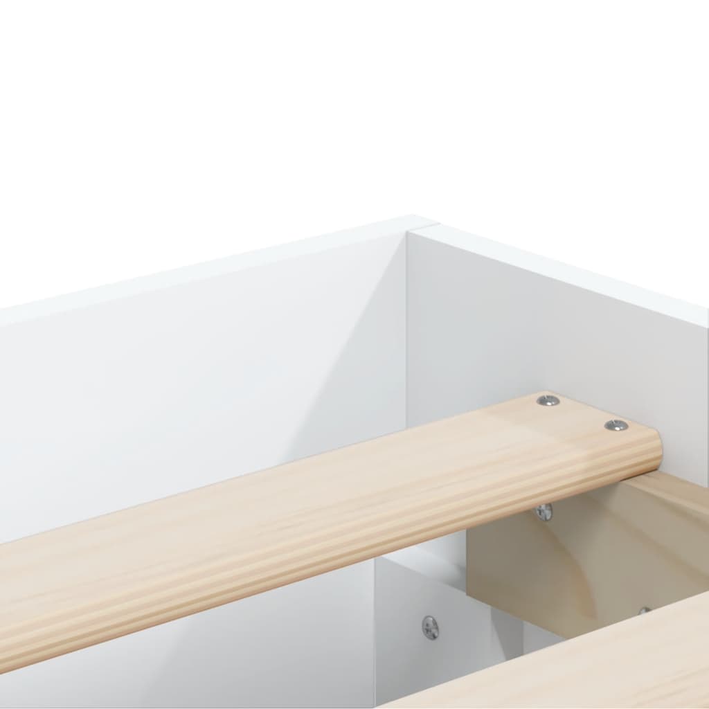 Giroletto con Cassetti Bianco 120x190 cm in Legno Multistrato | homemem39
