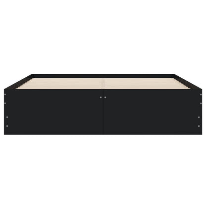 Giroletto con Cassetti Nero 120x190 cm in Legno Multistrato