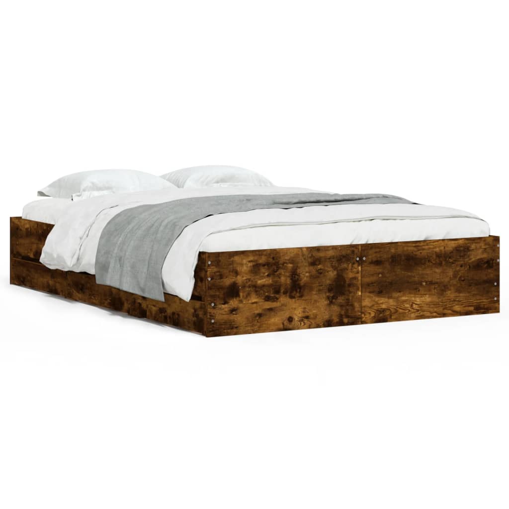 Giroletto con Cassetti Rovere Fumo 120x190 cm Legno Multistrato | homemem39