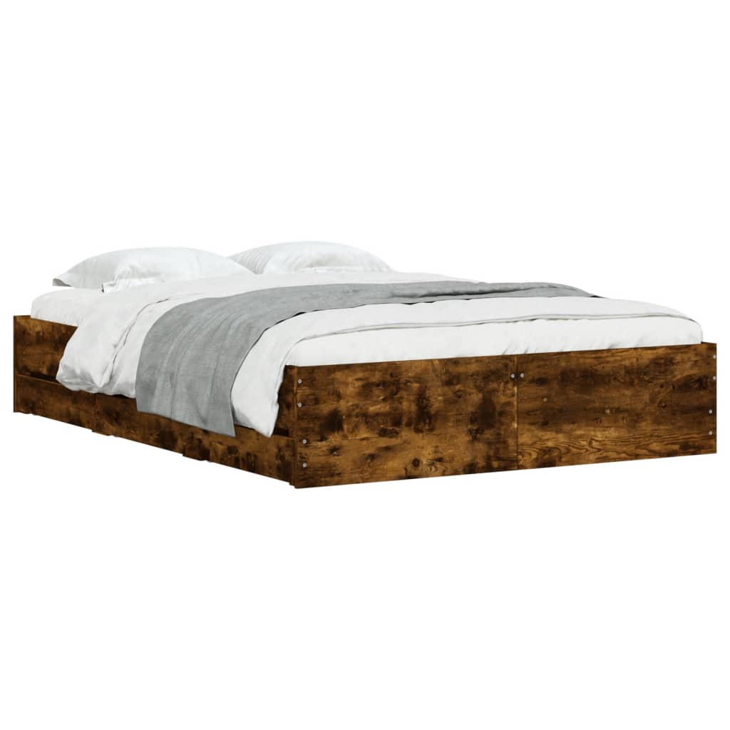 Giroletto con Cassetti Rovere Fumo 120x190 cm Legno Multistrato | homemem39