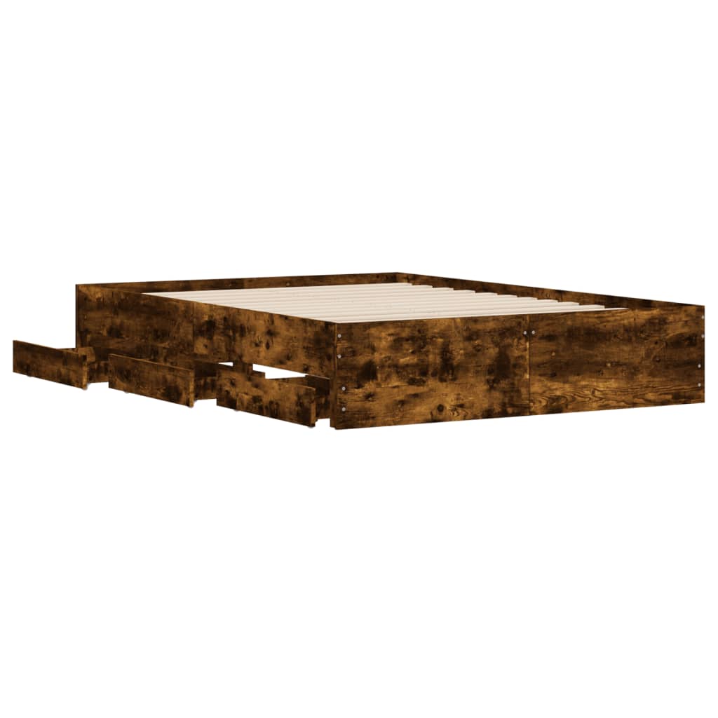 Giroletto con Cassetti Rovere Fumo 120x190 cm Legno Multistrato | homemem39