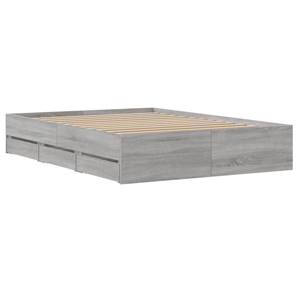 Giroletto Cassetti Grigio Sonoma 120x190 cm Legno Multistrato | homemem39