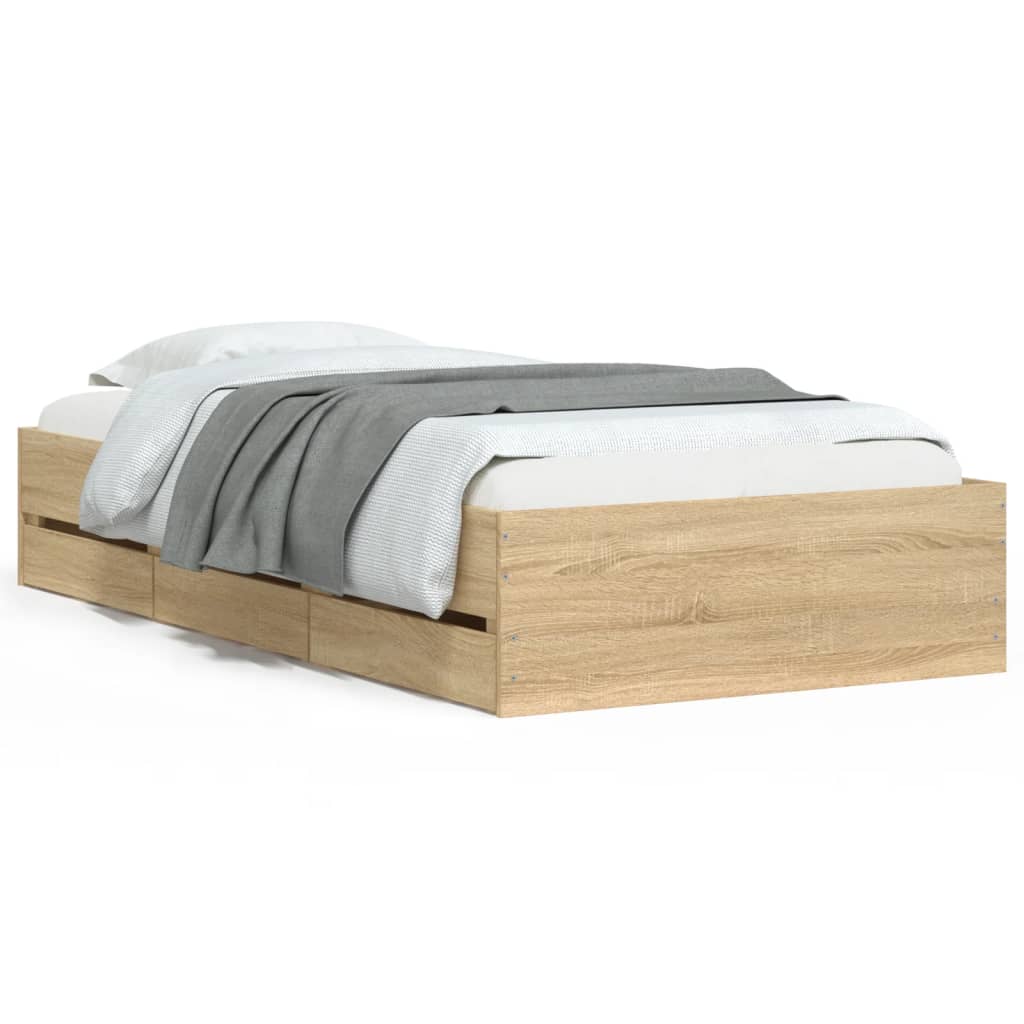 Giroletto Cassetti Rovere Sonoma 90x190 cm Legno Multistrato | homemem39