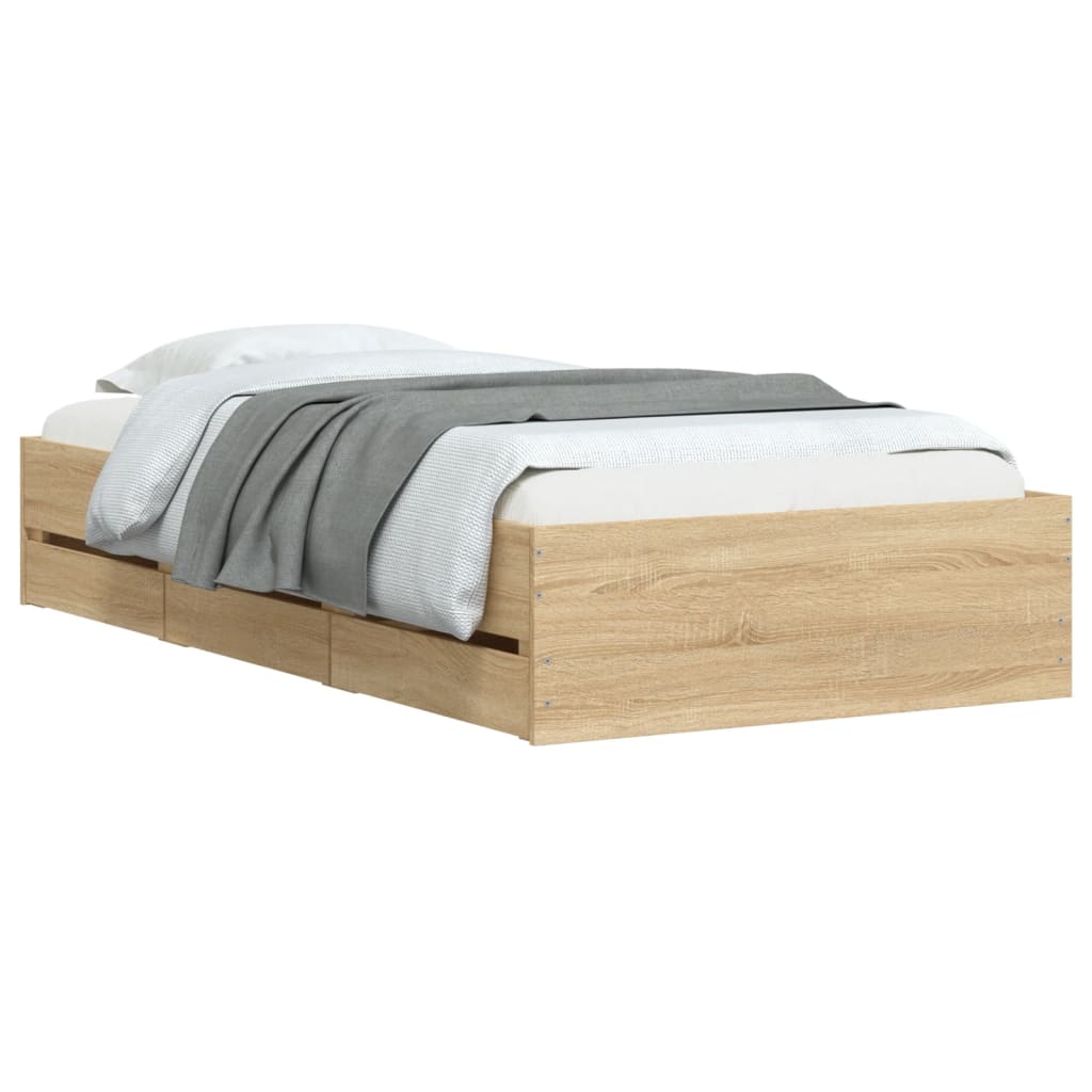 Giroletto Cassetti Rovere Sonoma 90x190 cm Legno Multistrato | homemem39