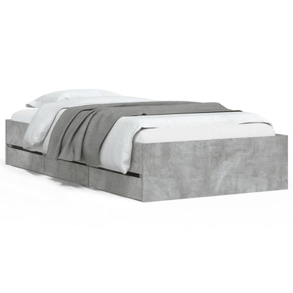 Giroletto Cassetti Grigio Cemento 90x190 cm Legno Multistrato | homemem39