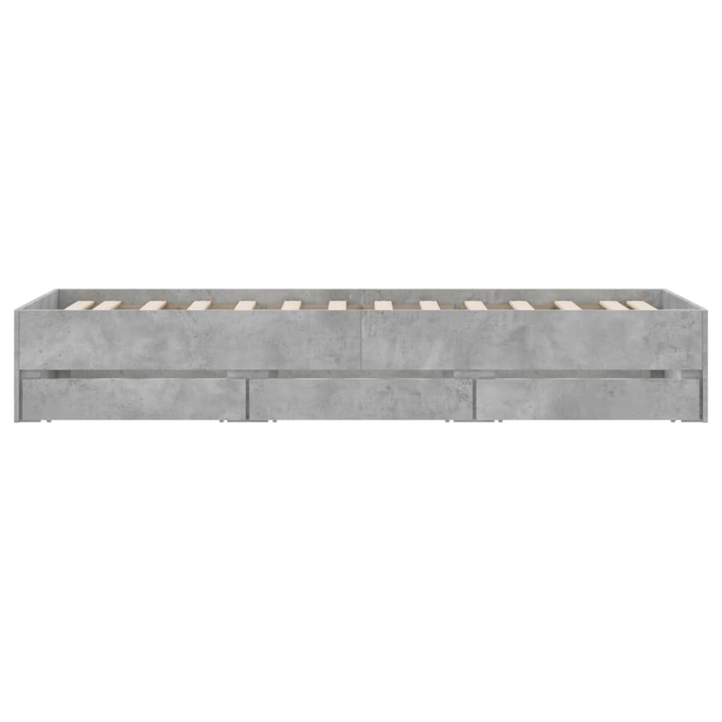 Giroletto Cassetti Grigio Cemento 90x190 cm Legno Multistrato | homemem39
