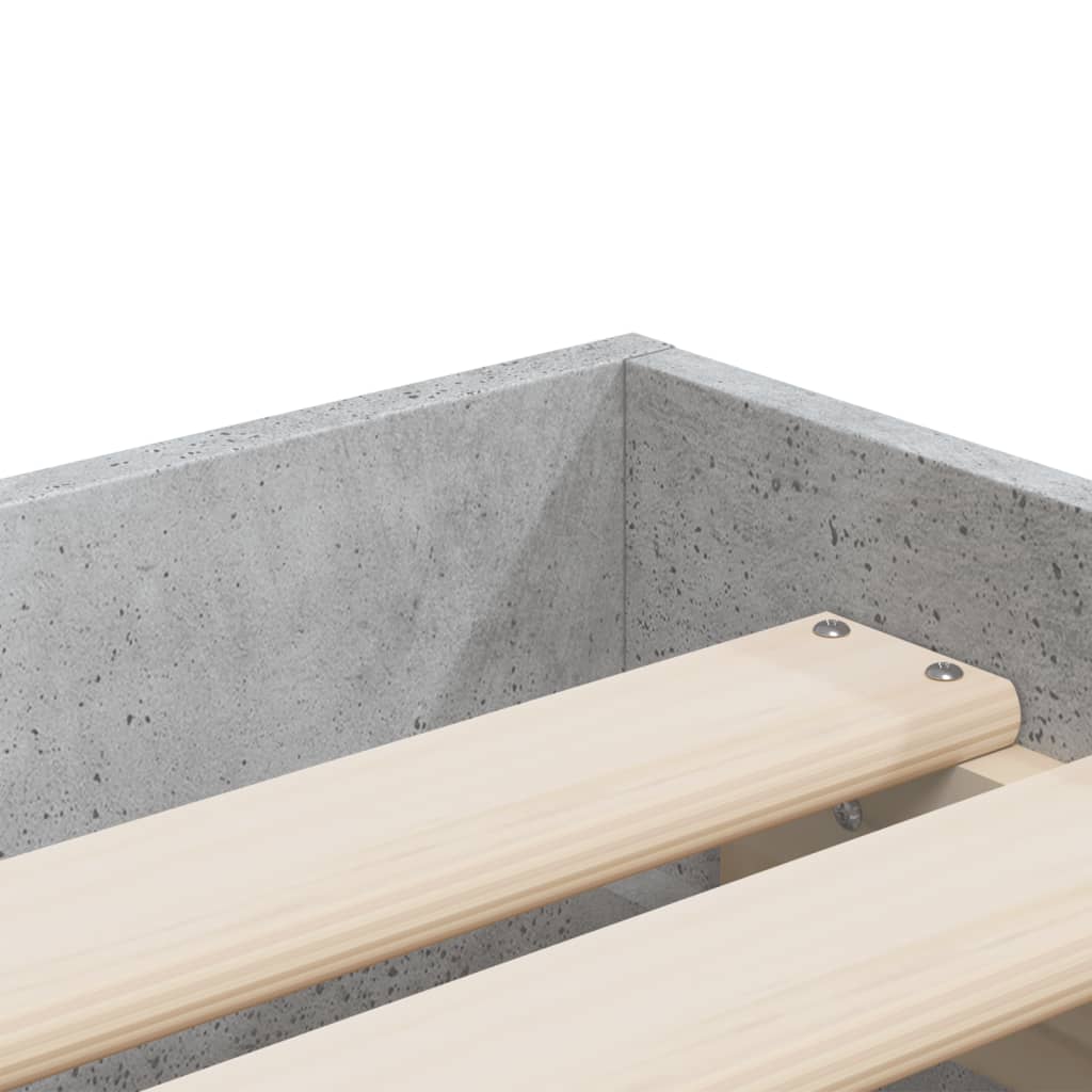 Giroletto Cassetti Grigio Cemento 90x190 cm Legno Multistrato | homemem39