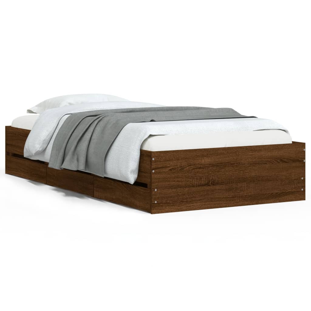 Giroletto Cassetti Rovere Marrone 90x190 cm Legno Multistrato | homemem39