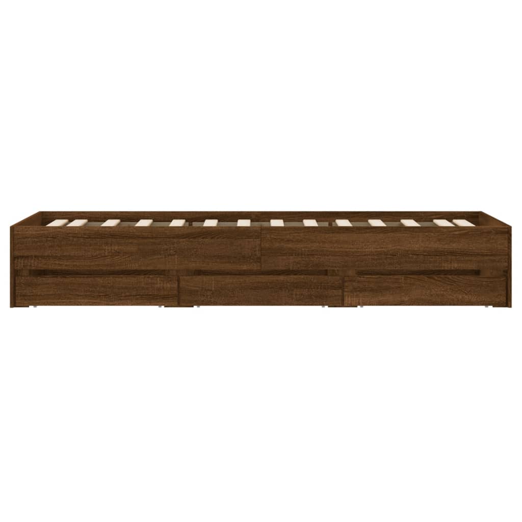 Giroletto Cassetti Rovere Marrone 90x190 cm Legno Multistrato | homemem39