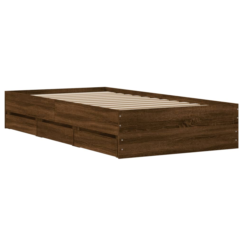 Giroletto Cassetti Rovere Marrone 90x190 cm Legno Multistrato | homemem39
