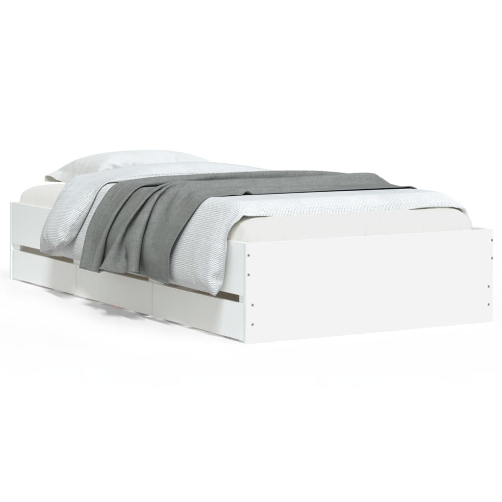 Giroletto con Cassetti Bianco 75x190 cm in Legno Multistrato | homemem39