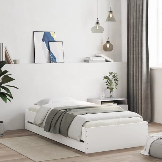 Giroletto con Cassetti Bianco 75x190 cm in Legno Multistrato | homemem39