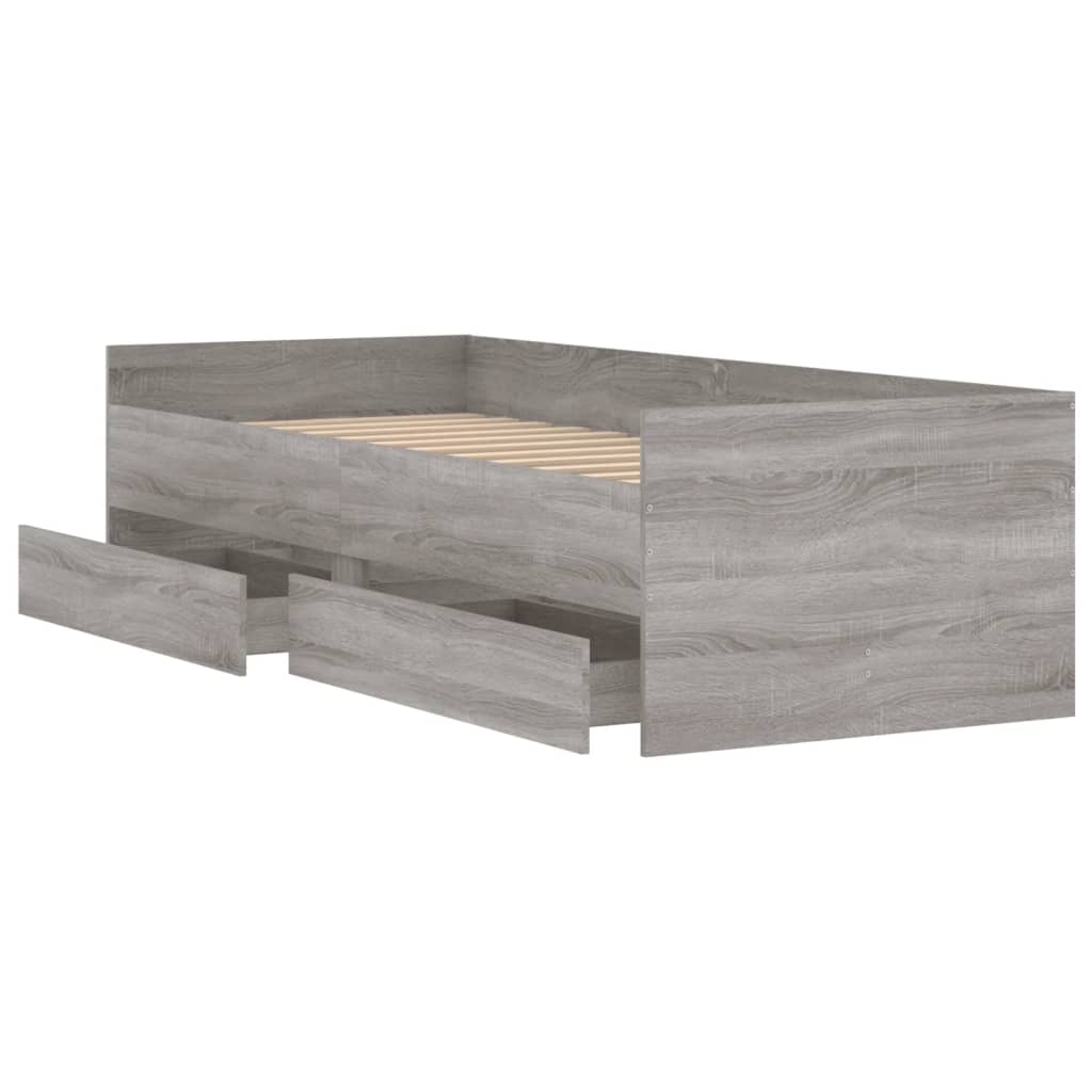 Giroletto con Cassetti Grigio Sonoma 90x200 cm