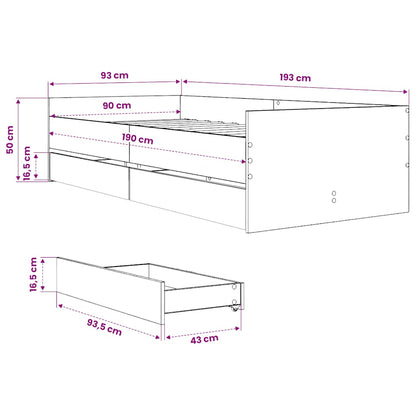 Giroletto con Cassetti Bianco 90x190 cm | homemem39
