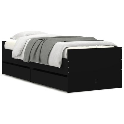 Giroletto Nero con Cassetti 75x190 cm Small Single | homemem39