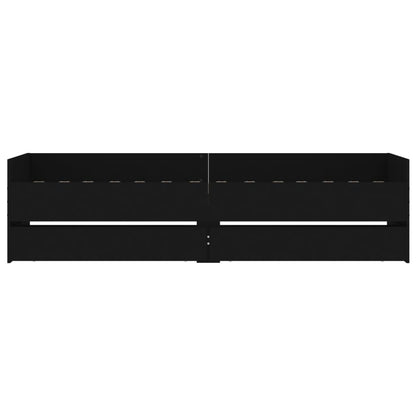 Giroletto Nero con Cassetti 75x190 cm Small Single