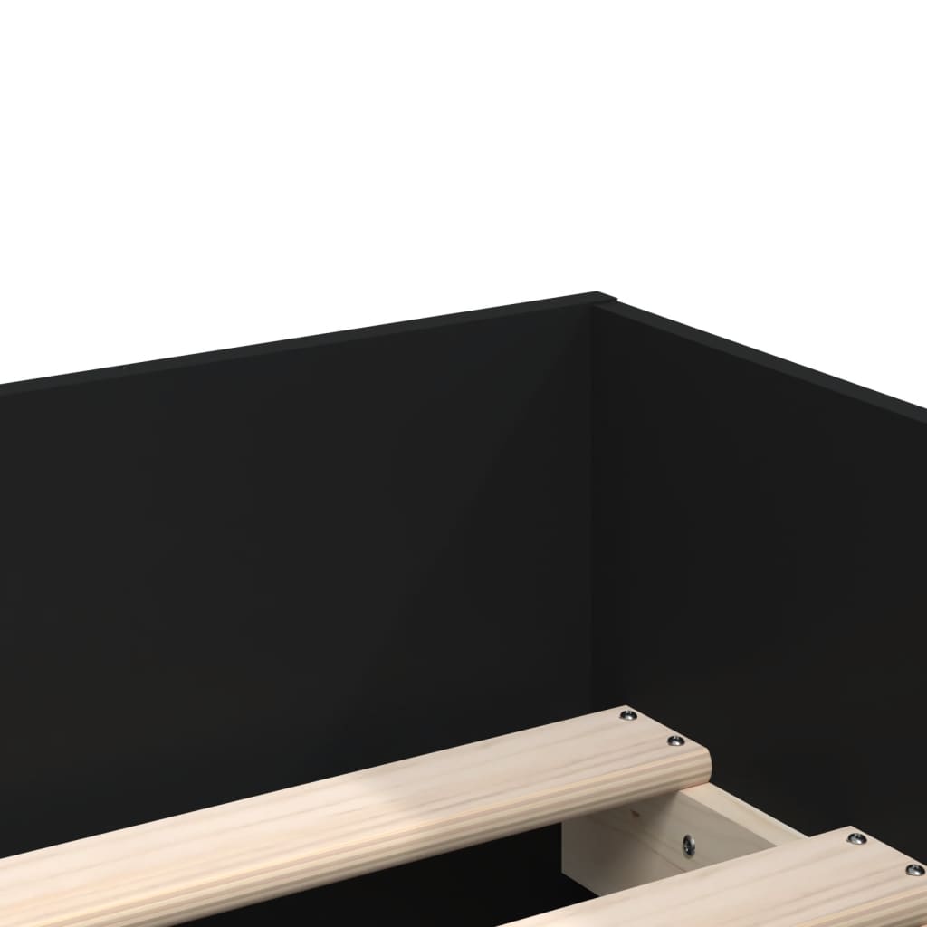 Giroletto Nero con Cassetti 75x190 cm Small Single