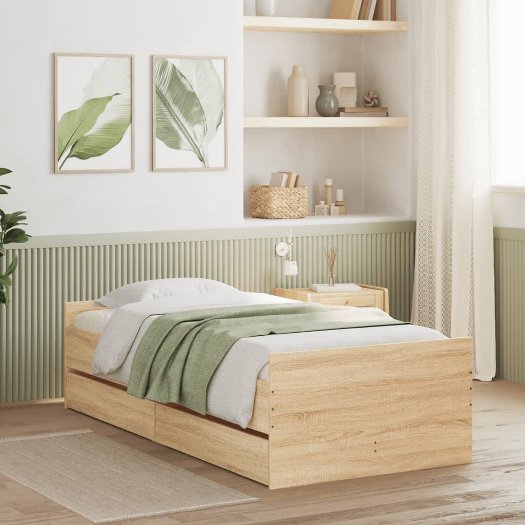 Giroletto con Cassetti Rovere Sonoma 90x190 cm | homemem39