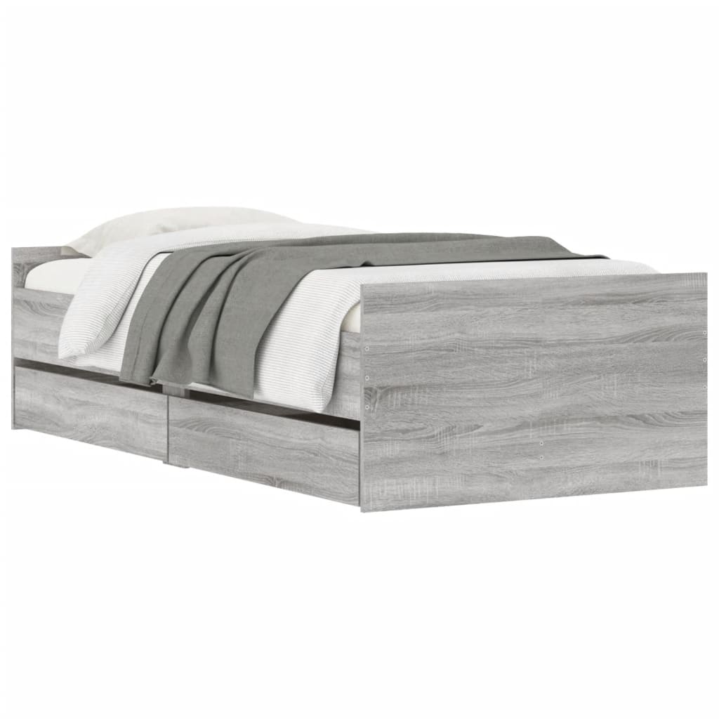 Giroletto con Cassetti Grigio Sonoma 90x190 cm | homemem39