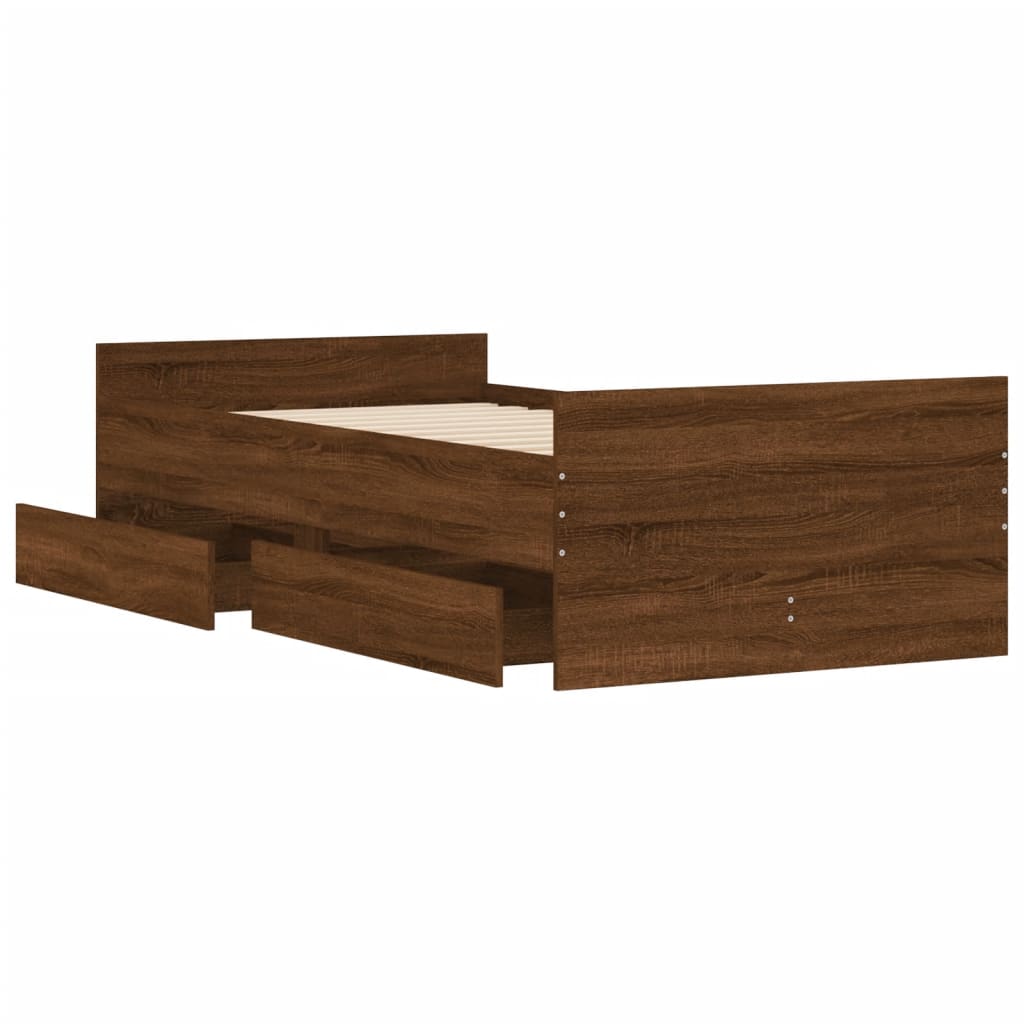 Giroletto con Cassetti Rovere Marrone 90x190 cm | homemem39