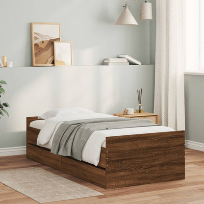 Giroletto con Cassetti Rovere Marrone 90x190 cm | homemem39