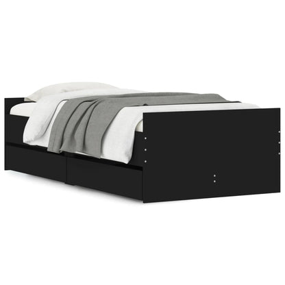 Giroletto Nero con Cassetti 75x190 cm Small Single | homemem39