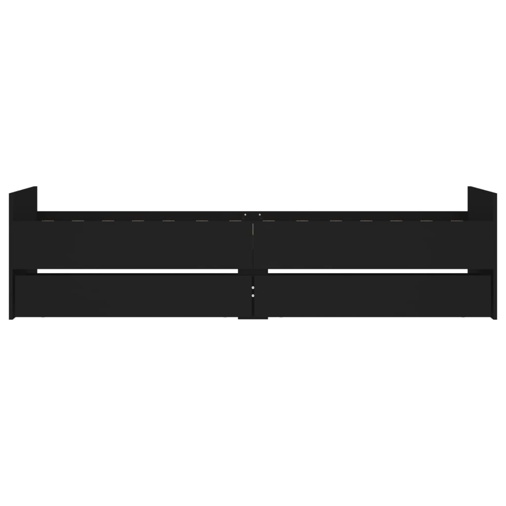 Giroletto Nero con Cassetti 75x190 cm Small Single | homemem39
