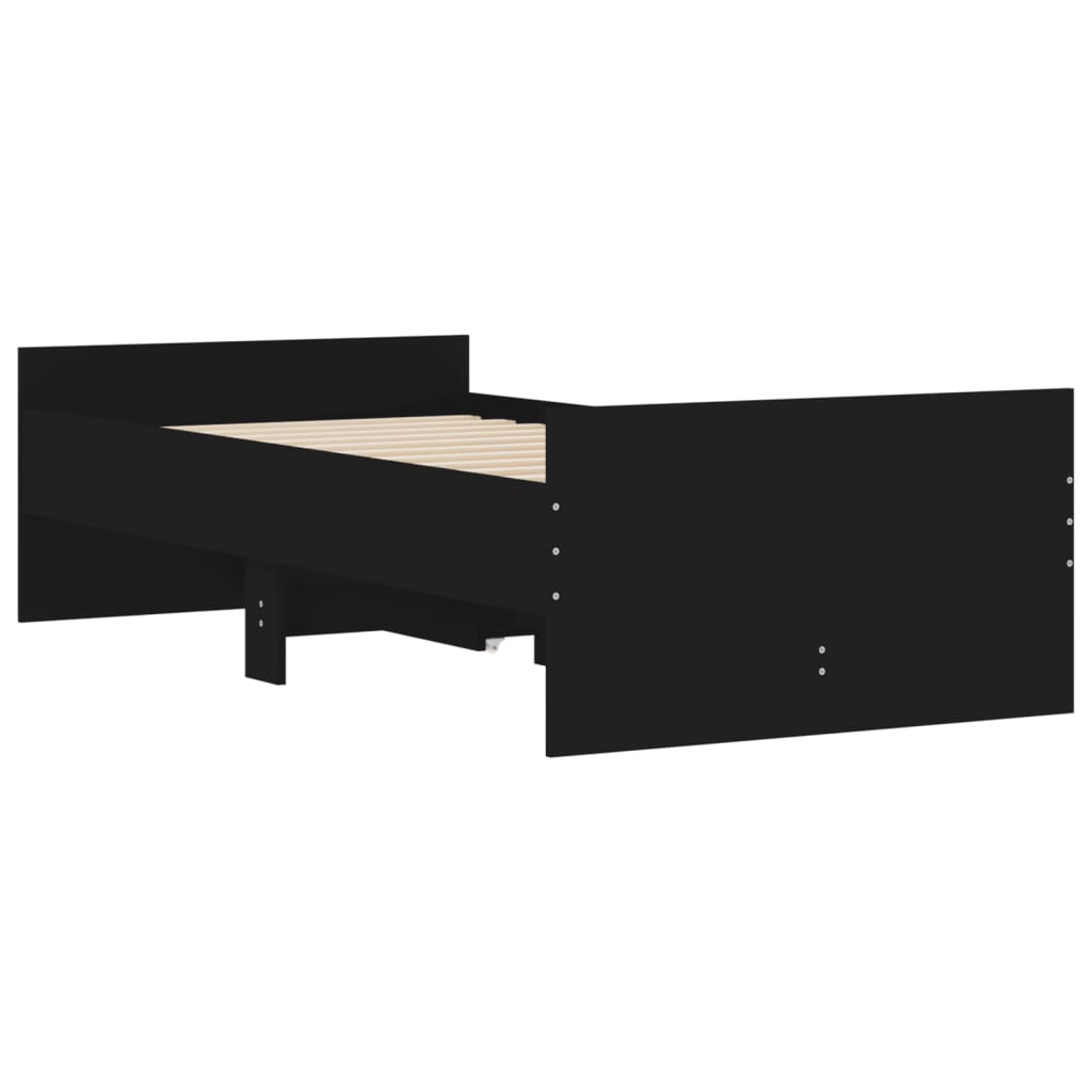 Giroletto Nero con Cassetti 75x190 cm Small Single | homemem39