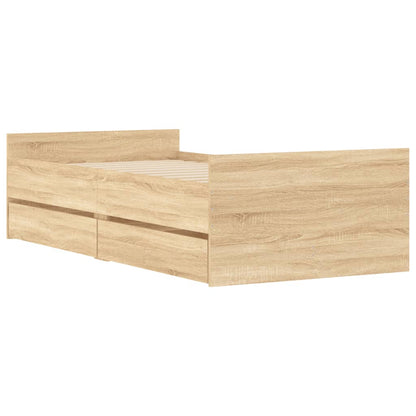 Giroletto con Cassetti Rovere Sonoma 75x190 cm Small Single | homemem39