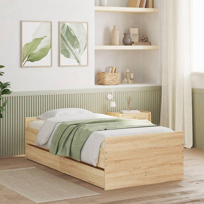 Giroletto con Cassetti Rovere Sonoma 75x190 cm Small Single | homemem39