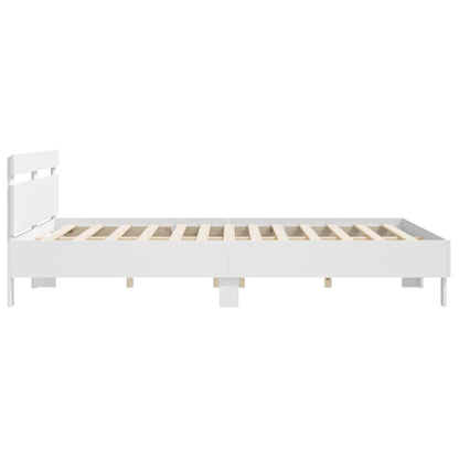 Giroletto con Testiera Bianco 200x200 cm in Legno Multistrato
