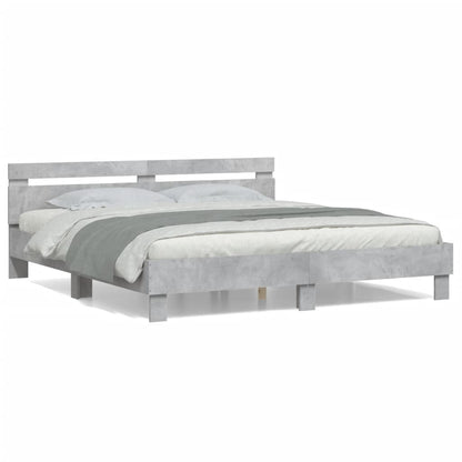 Giroletto Testiera Grigio Cemento 200x200 cm Legno Multistrato | homemem39