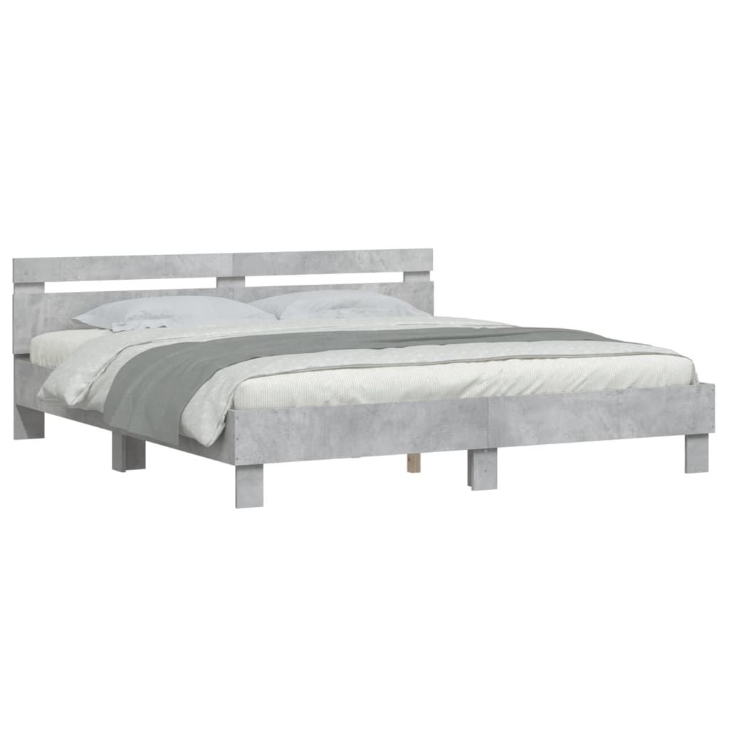 Giroletto Testiera Grigio Cemento 200x200 cm Legno Multistrato | homemem39
