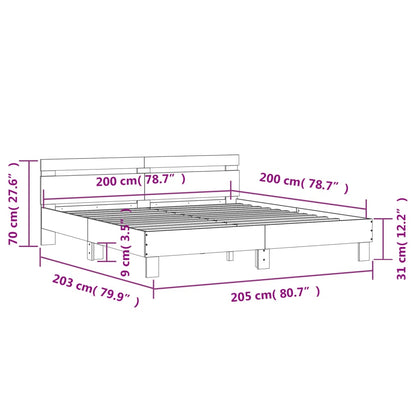 Giroletto Testiera Grigio Cemento 200x200 cm Legno Multistrato | homemem39