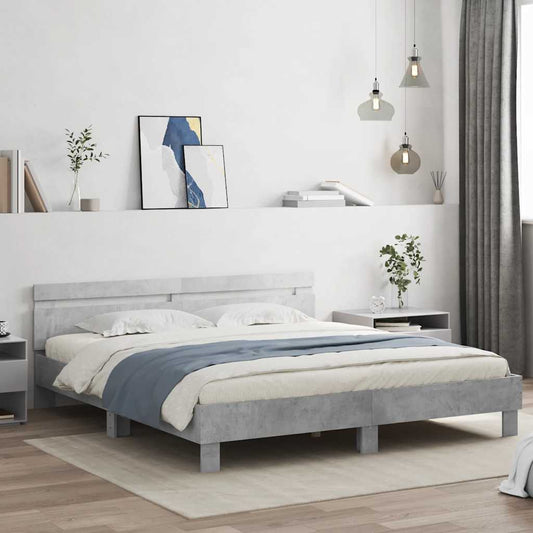 Giroletto Testiera Grigio Cemento 200x200 cm Legno Multistrato