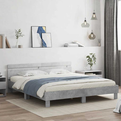 Giroletto Testiera Grigio Cemento 200x200 cm Legno Multistrato