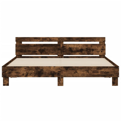 Giroletto con Testiera Rovere Fumo 200x200 cm Legno Multistrato | homemem39