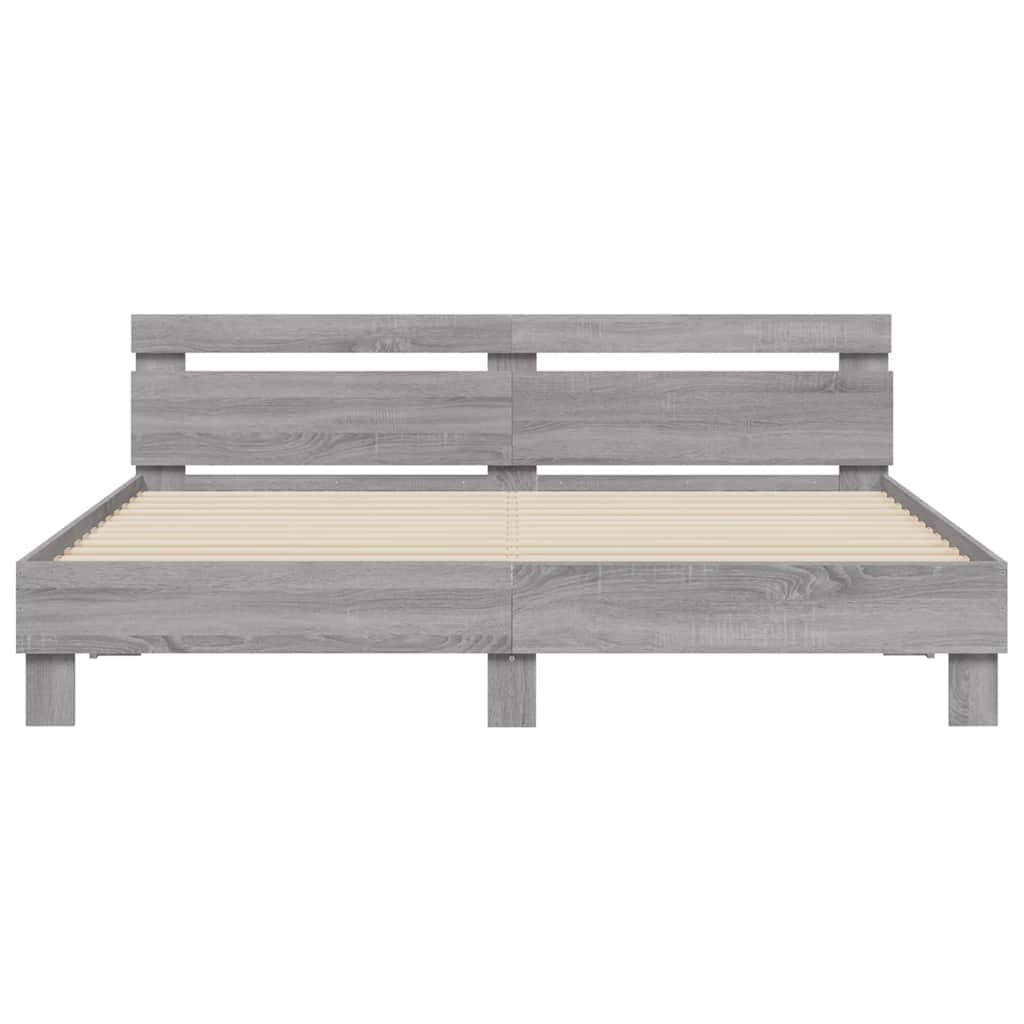 Giroletto Testiera Grigio Sonoma 200x200 cm Legno Multistrato