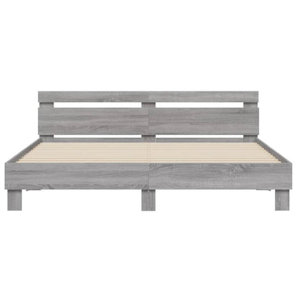 Giroletto Testiera Grigio Sonoma 200x200 cm Legno Multistrato