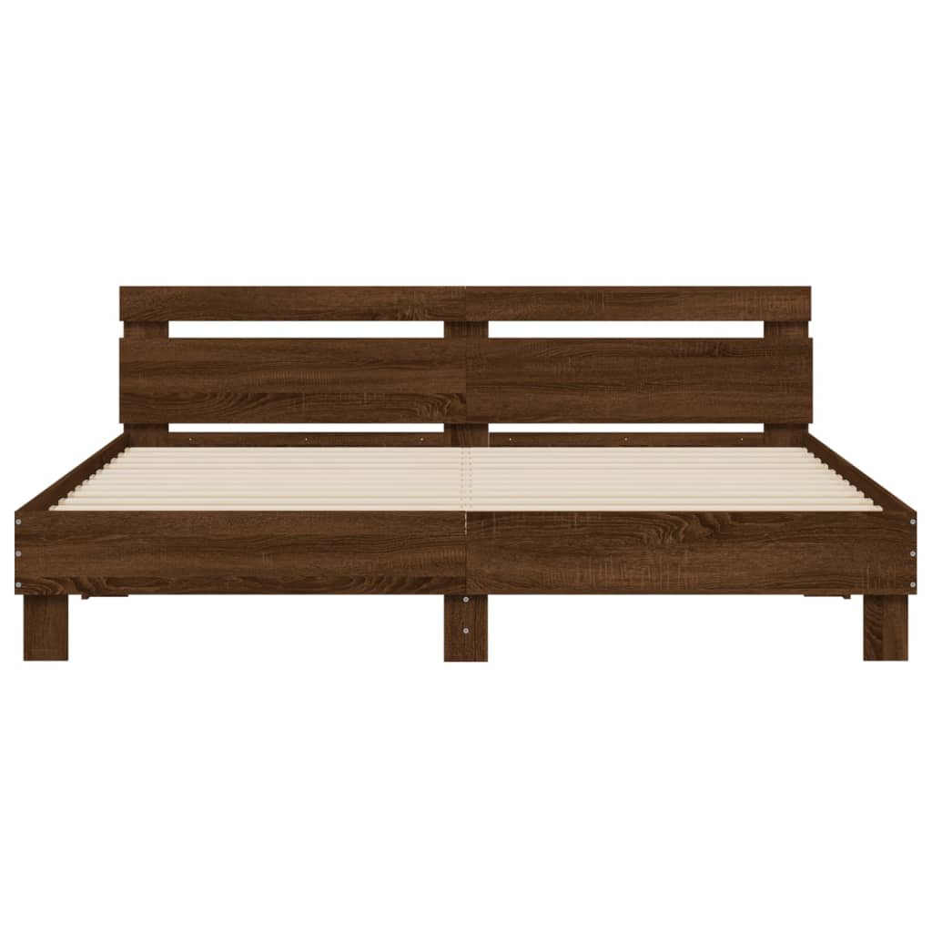 Giroletto Testiera Rovere Marrone 200x200 cm Legno Multistrato | homemem39