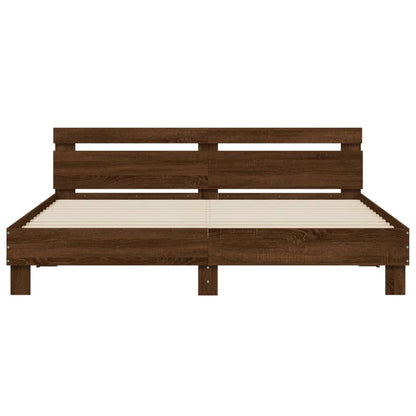 Giroletto Testiera Rovere Marrone 200x200 cm Legno Multistrato | homemem39