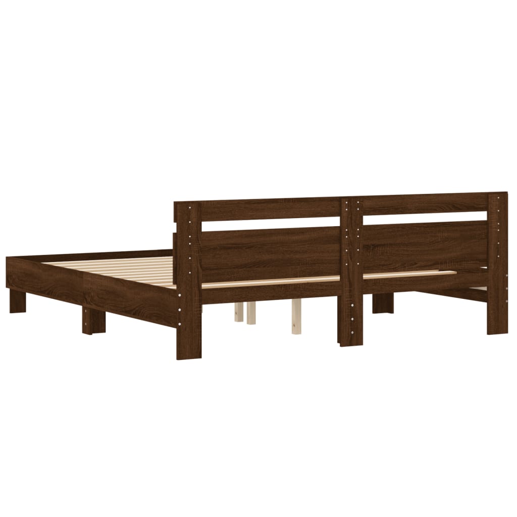 Giroletto Testiera Rovere Marrone 200x200 cm Legno Multistrato | homemem39