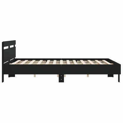 Giroletto con Testiera Nero 180x200 cm in Legno Multistrato | homemem39