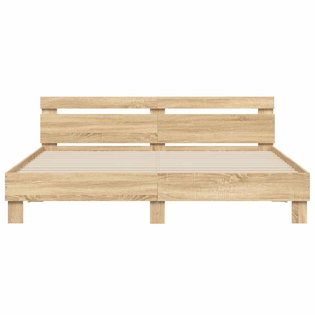Giroletto Testiera Rovere Sonoma 180x200 cm Legno Multistrato | homemem39