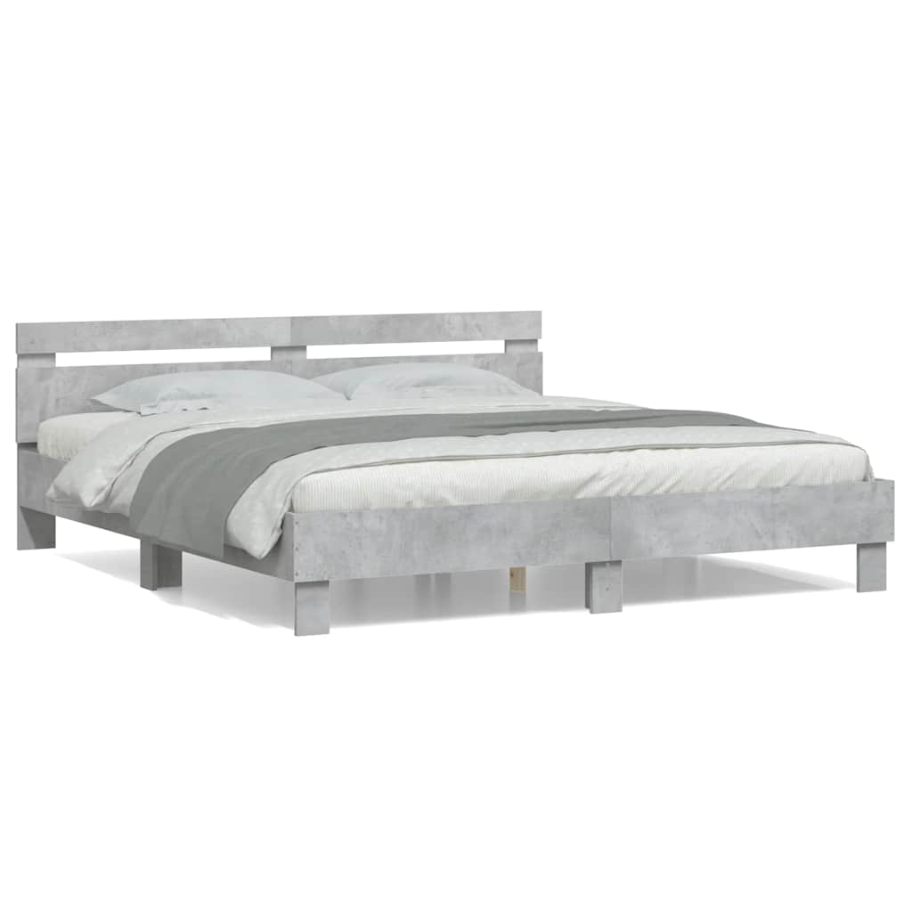 Giroletto Testiera Grigio Cemento 180x200 cm Legno Multistrato | homemem39