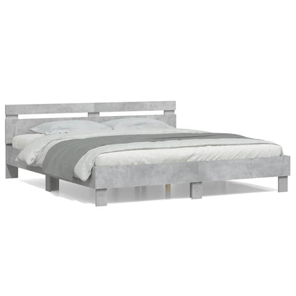Giroletto Testiera Grigio Cemento 180x200 cm Legno Multistrato | homemem39